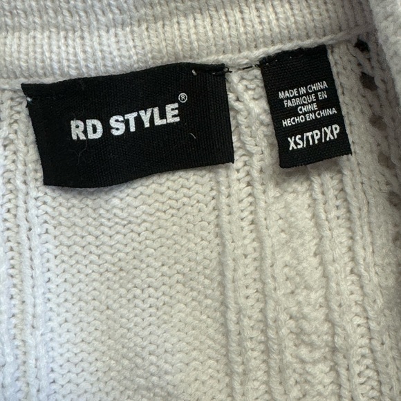 NWT RD Style Short-Sleeve Pointelle Polo Sweater - Picture 8 of 10